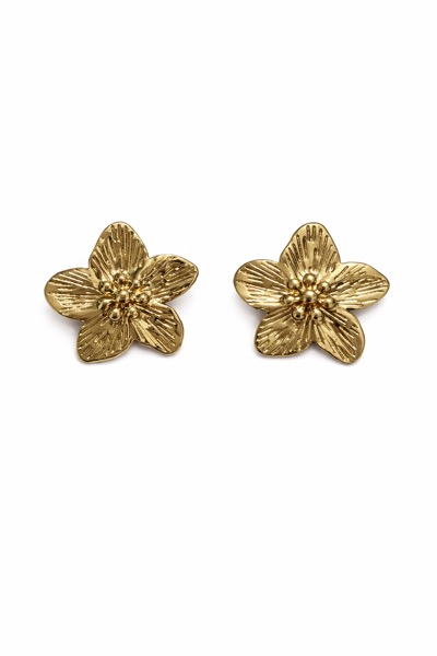 Aretes Flor Tropical dorados