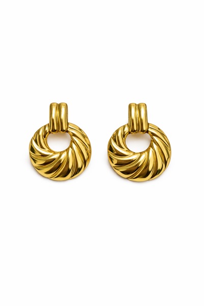 Aretes Aro Torcido dorados